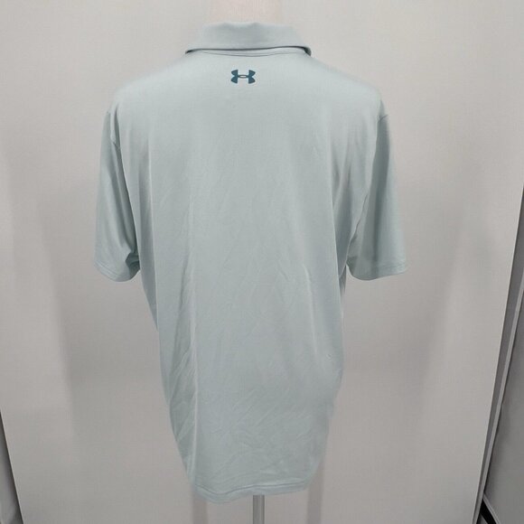 Under Armour Mens XL Extra Large Playoff Polo Shirt HeatGear Loose Fit Light Blu - Picture 4 of 5